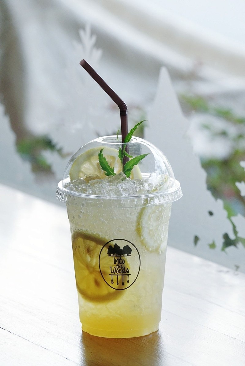 Signature iced drink at Into the Woods Cafe